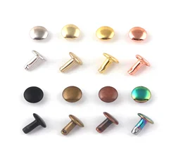 7mmx8mm Rose gold Rivets for Leather and Crafts Double Cap Rivets Stud Rivets Leather Craft Repair-50/100sets