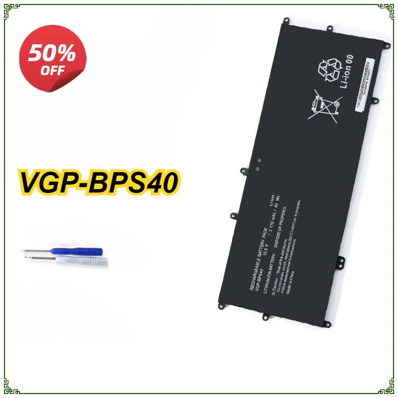 VGP-BPS40 Laptop Battery for Sony Vaio Flip 14A SVF14N SVF 15A SVF15N17CXB VGP-BPS40 15V 3170mAh 48Wh