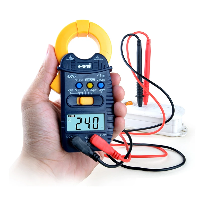 Imagem -05 - Mini Digital Clamp Multímetro Tester Pocket Meter Resistência Bolsa Opcional ac dc Tensão 600v 2a200a Corrente A3399
