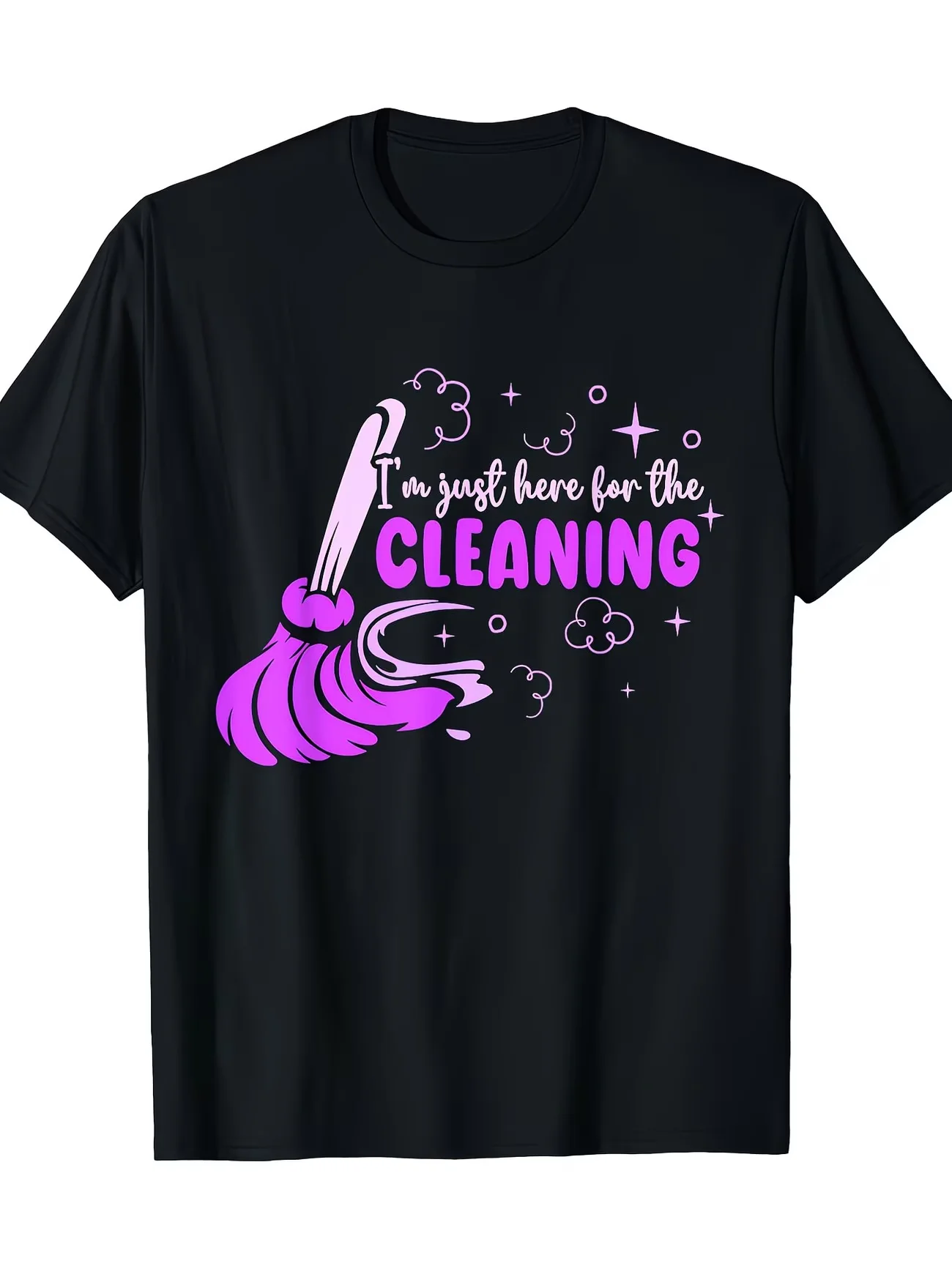 Men'S T Shirt Cotton Tee Women Streetwear Oversized Loose Summer Novelty I'm Just Here for The Cleaning I Support Women's Sports