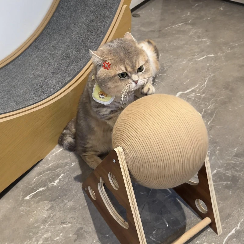 Cat toy cat scratching board wear-resistant hemp ball cat scratching column grinding paw cat climbing frame - view 3