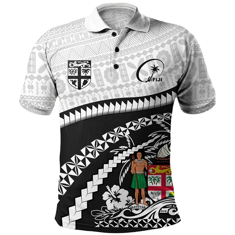 Fiji Polo Shirt In My Heart 2024 New Fiji Independence Tapa Patterns Sport Style Polo Men Women Street Harajuku Y2k Tops Clothes