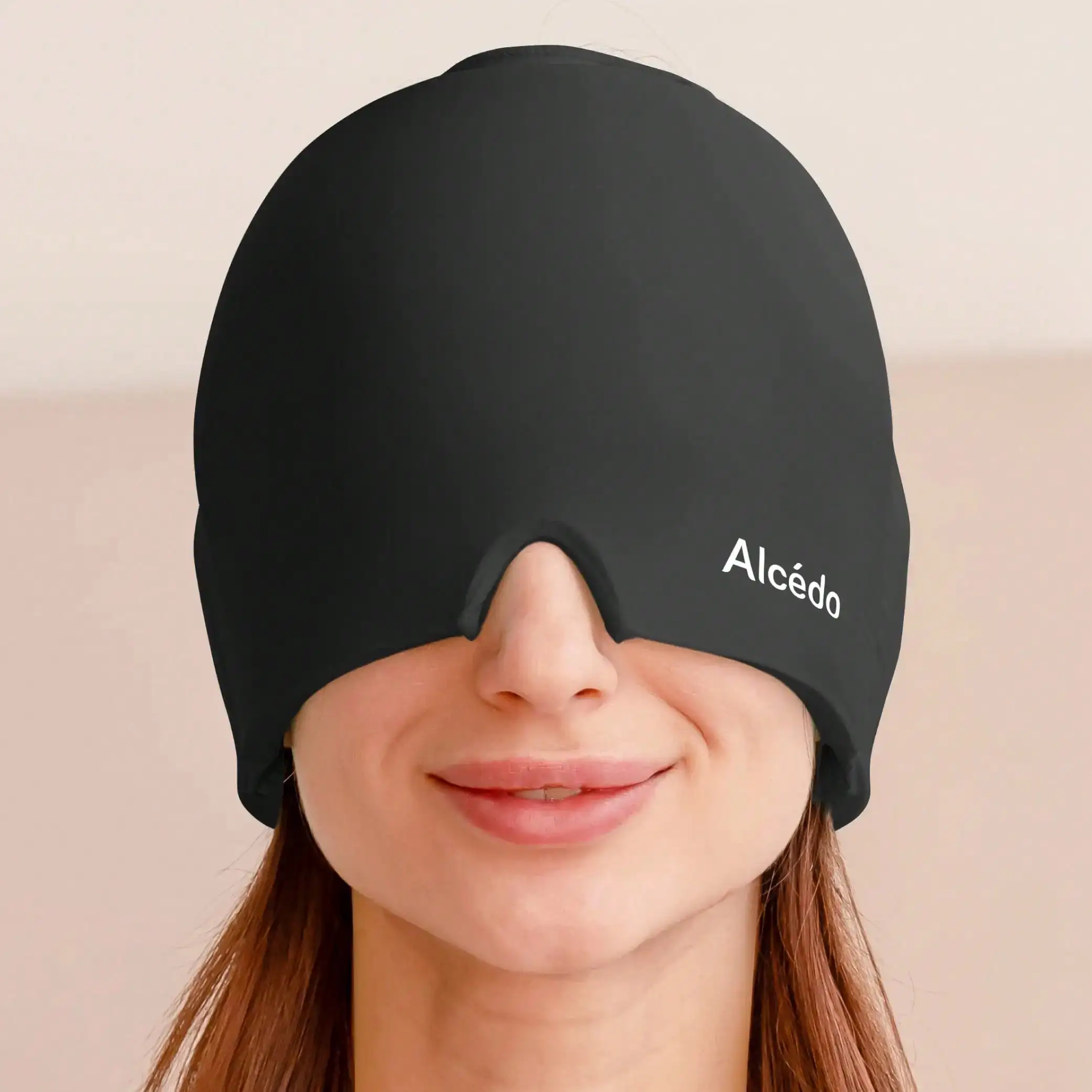 

Alcedo Migraine Relief Cap, Hot & Cold Headache Hat Gel Ice Pack Mask, Face Compress Heating Cooling Head Wrap For Stress, Sinus, Puffy Eyes & Hangover