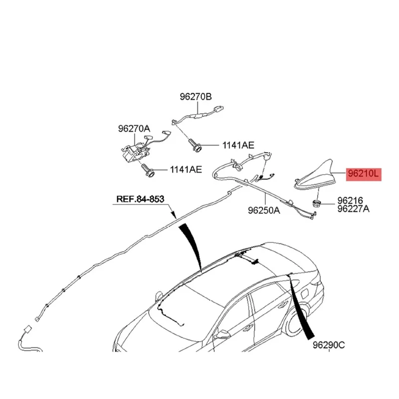 

Car Shark Fin Antenna 96210-C3150 96210-C1150 For Hyundai Sonata 2015-2019 Roof Shark Antenna Assembly 96210C3150