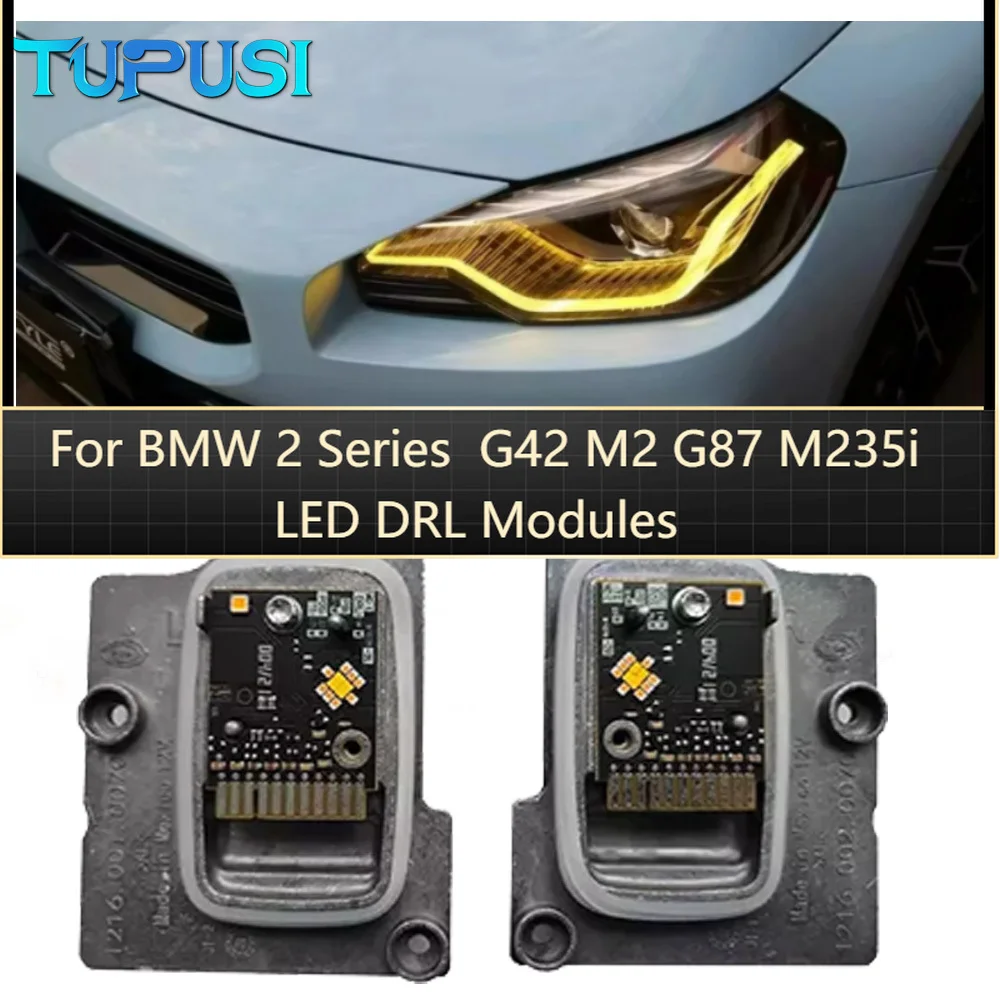 

For BMW 2 Series 2022-2024 G42 M2 G87 M235i LED Yellow Light DRL Modules Angel Eye Headlight Daytime Light Accessories Euro Spe