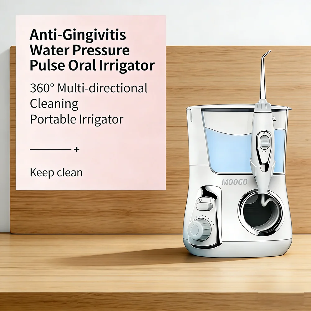 

10 Modes Desktop Water Flosser 800ML Large Capacity Electric Oral Irrigator with 5 Replaceable Nozzles for Family