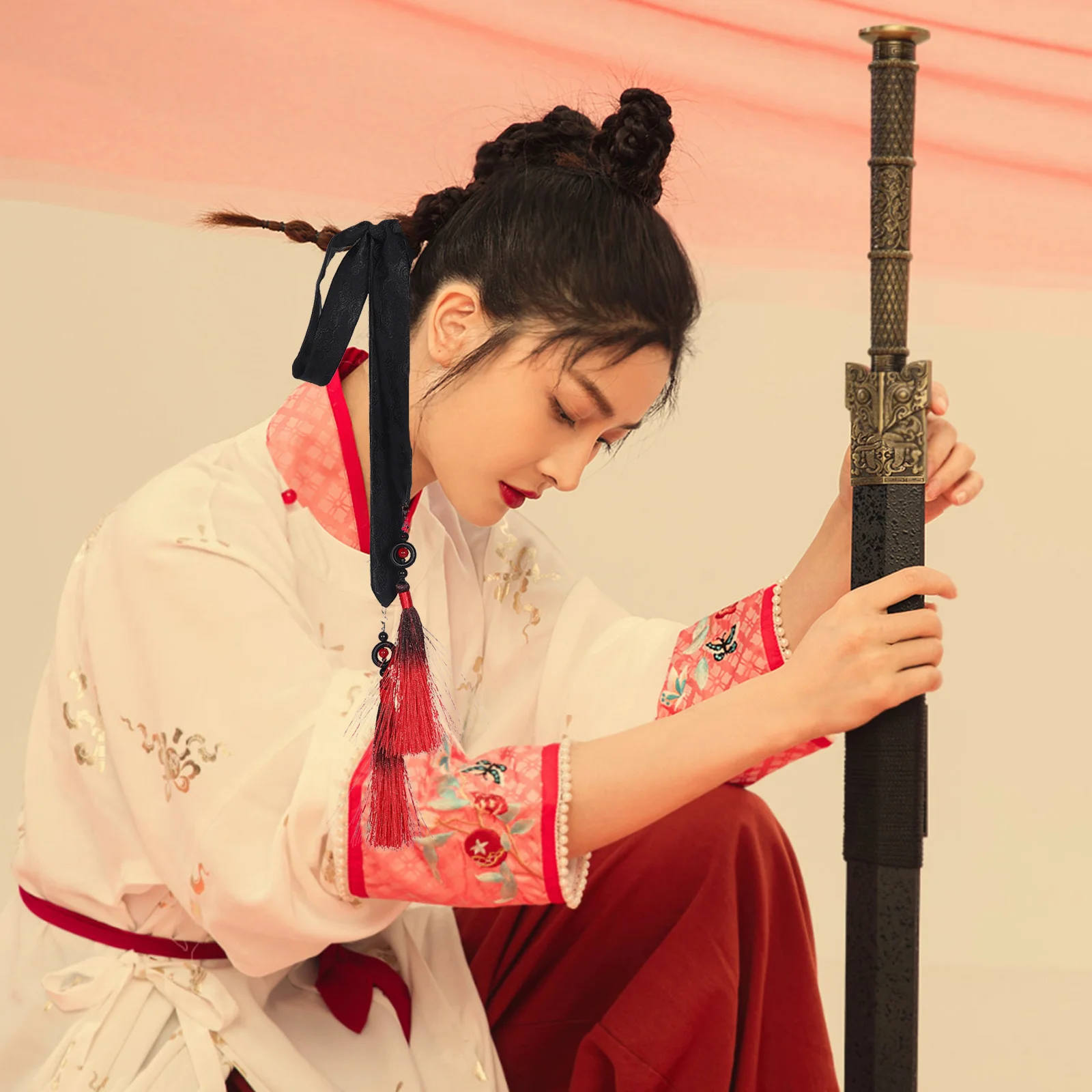 

Hanfu Traditional Chinese Hairband Costume Accessory Tassel Hair Rope Delicate Headband Decor Cosplay Vintage Hair Tie