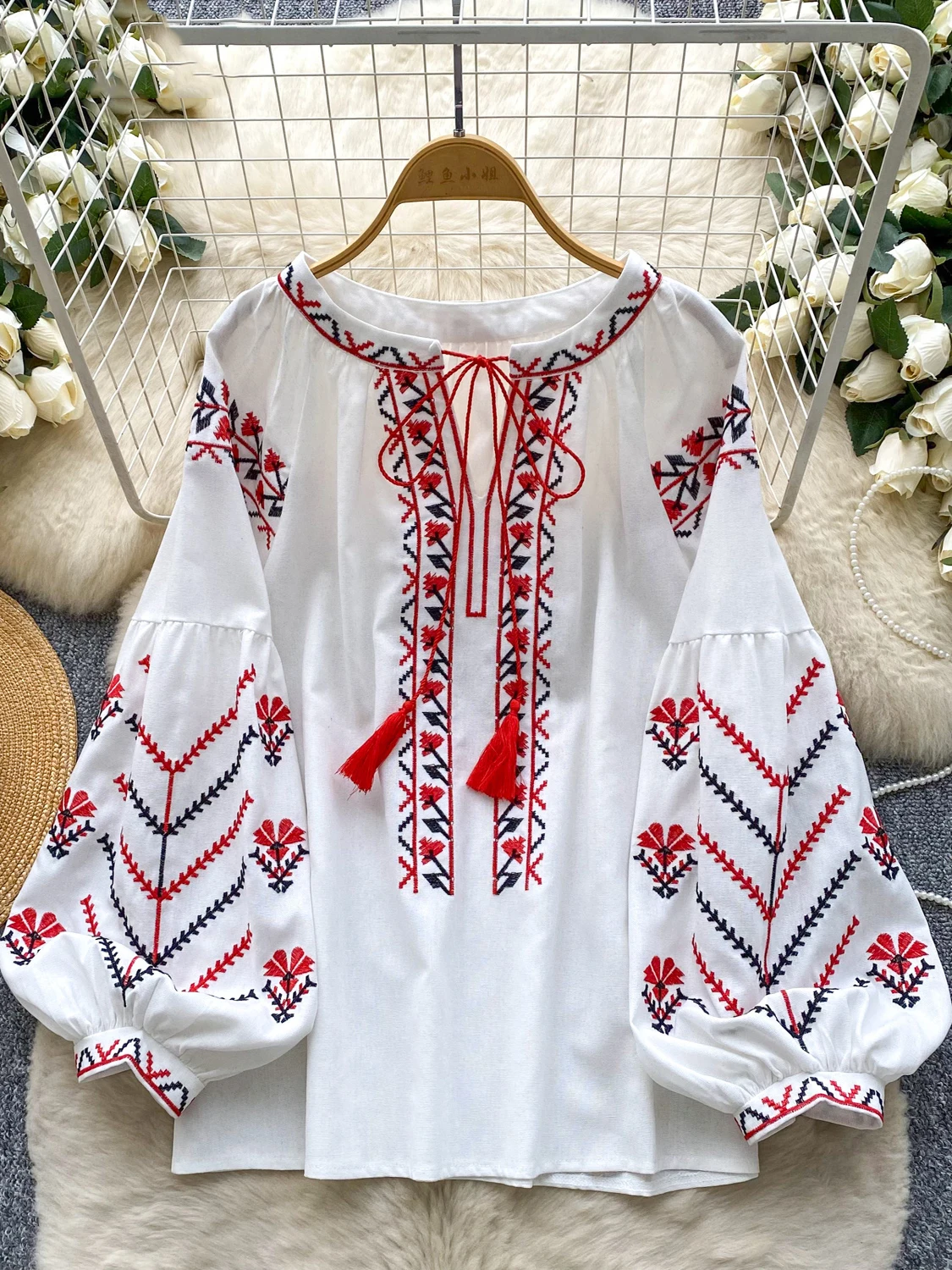 

Литературные изысканные винтажные возрастные рубашки Mujer, тяжелые свободные рубашки на шнуровке с круглым вырезом, повседневные элегантные блузки с рукавами-фонариками