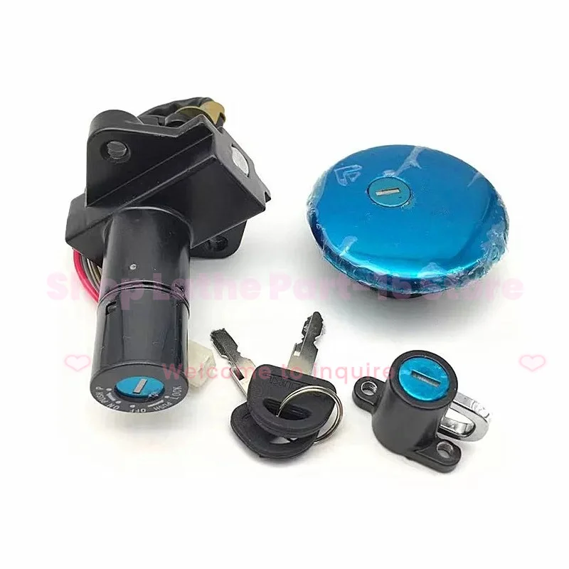Motorcycle Ignition Switch Lock Set for Wangjiang GN250 Fuel Cap & Seat Lock Assembly