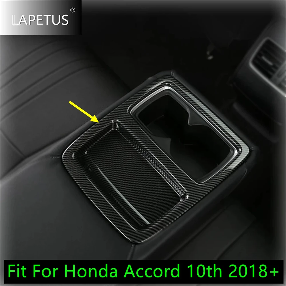 

Fit For Honda Accord 10th 2018 - 2022 Car Interior Accessories Parts Rear Seat Water Cup Holder Cover Trim Matte / Carbon Fiber