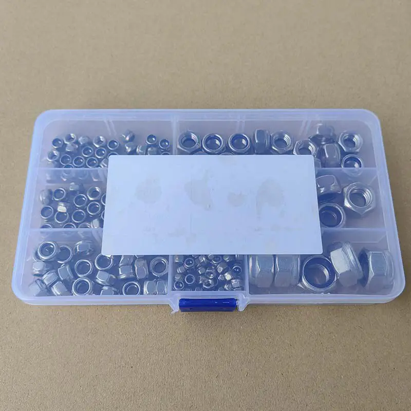 175pcs stainless steel hex lock nuts anti-loosening anti-detachment screws locking m3 M4 M5 M6 M8 M10