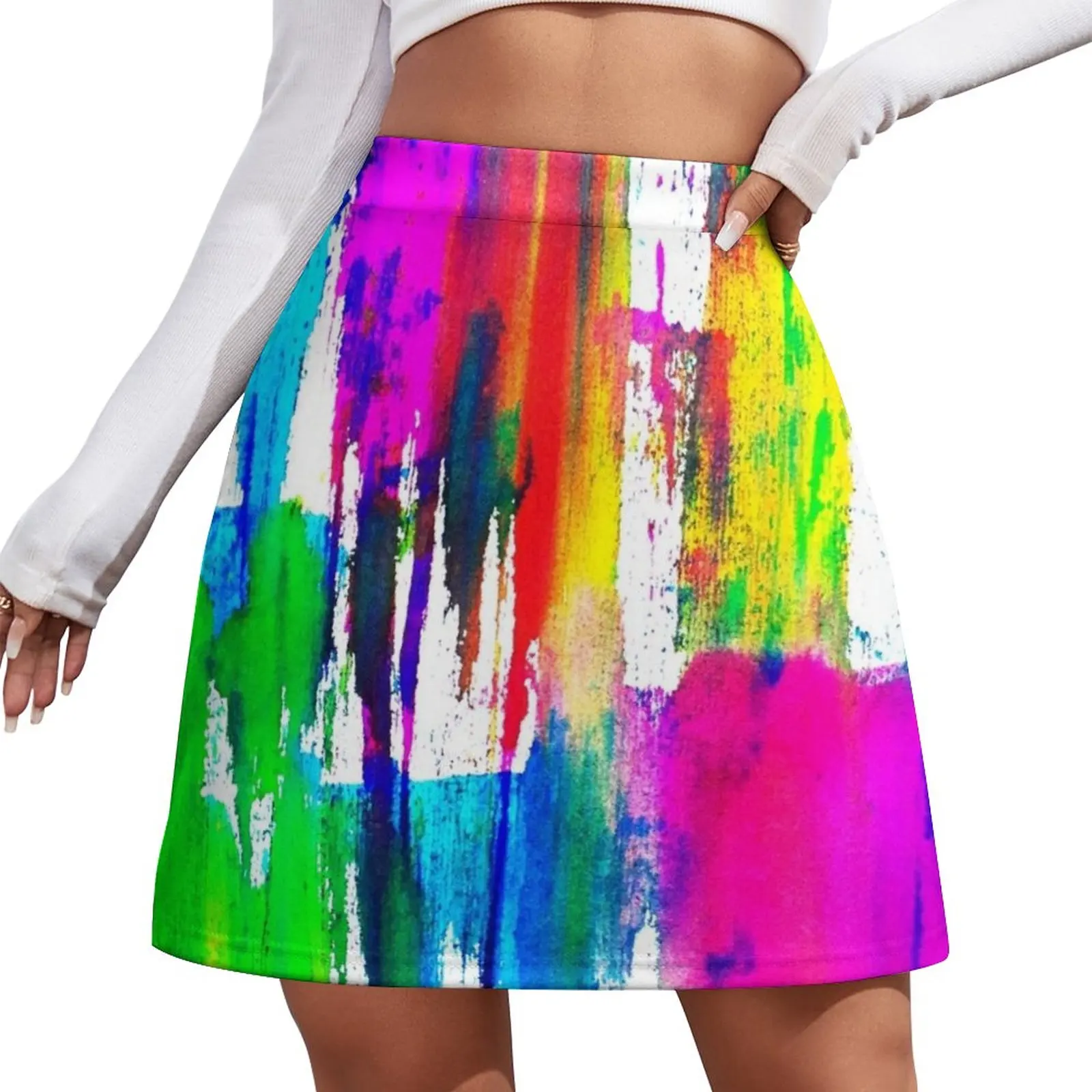 Neon CMYK Mini Skirt School uniform korean style clothing