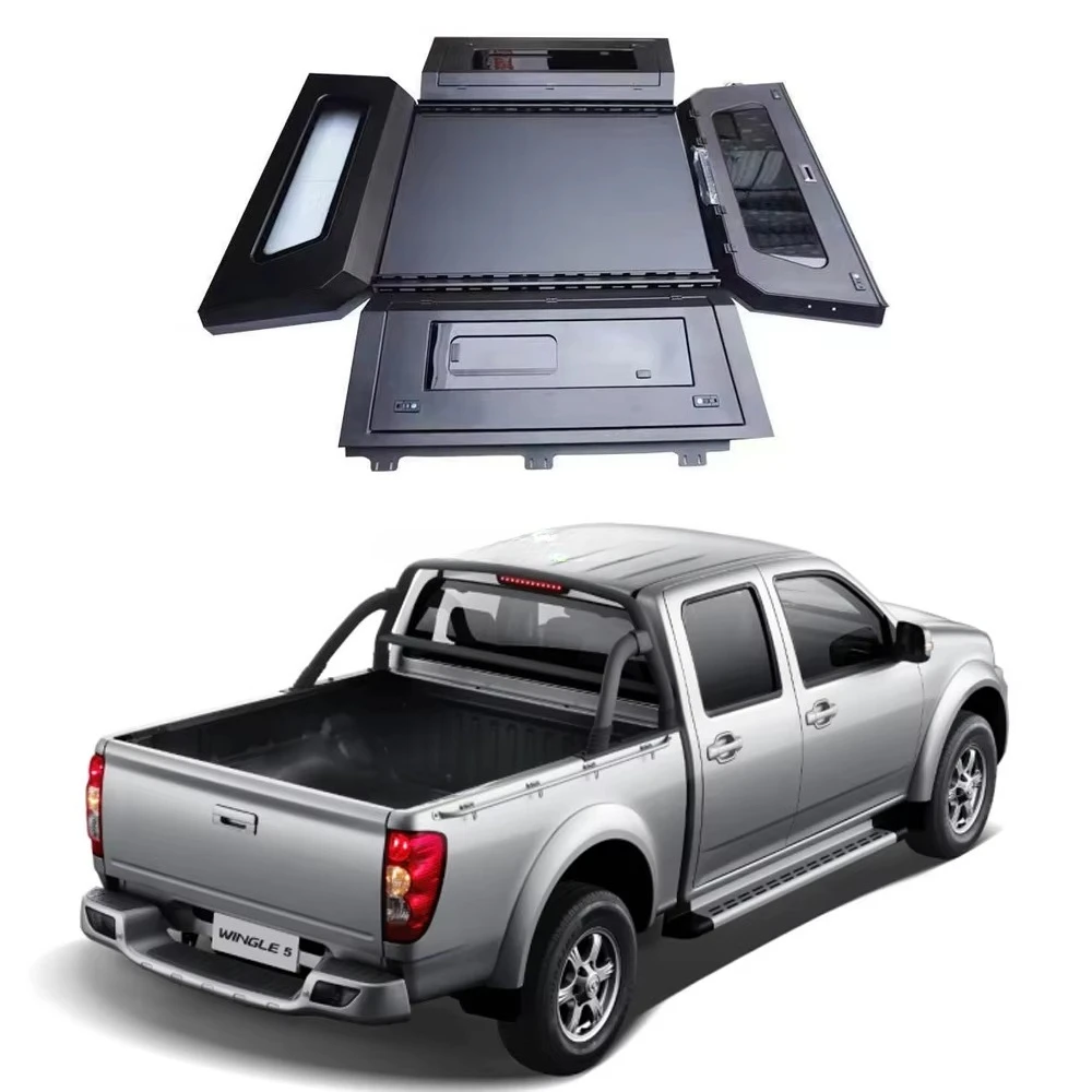 

Waterproof Pickup Canopy Truck Topper for Great Wall Poer Cannon Pao Wingle 5/6/7 Navara NP300 with Sliding Glass Windows