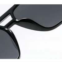 Fashionable Large Frame Retro Sunglasses Double Bridge Rice Nail Design Anti-UV Sun Protection Eyewear for Men Women 4