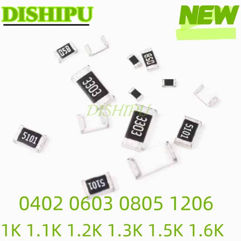 

100pcs 0402 0603 0805 1206 SMD resistance 1K 1.1k 1.2k 1.3k 1.5k k 1.6K