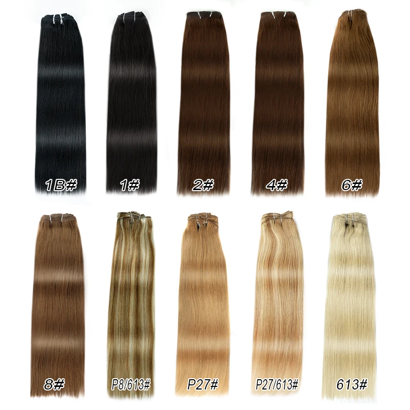 クリップインヘアエクステンション 本物の人毛 18インチ 100g 6ピース 人毛エクステンション クリップイン 各種カラー レミーヘア 編み込み 女性用