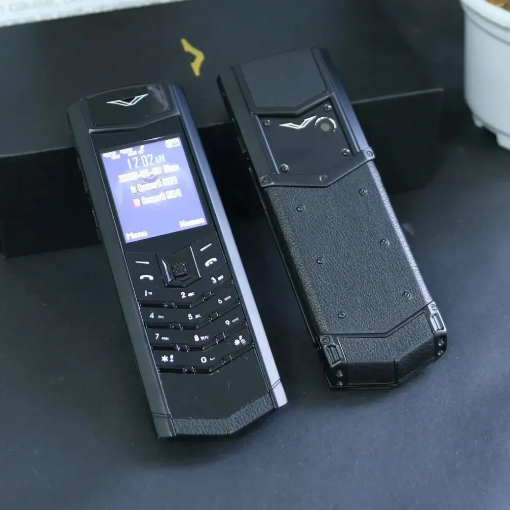 Luxury Handmade Prestige Business Phone Full Metal Leather Classic Senior Mobile Phone Dual SIM Unlock Senior Cellphone