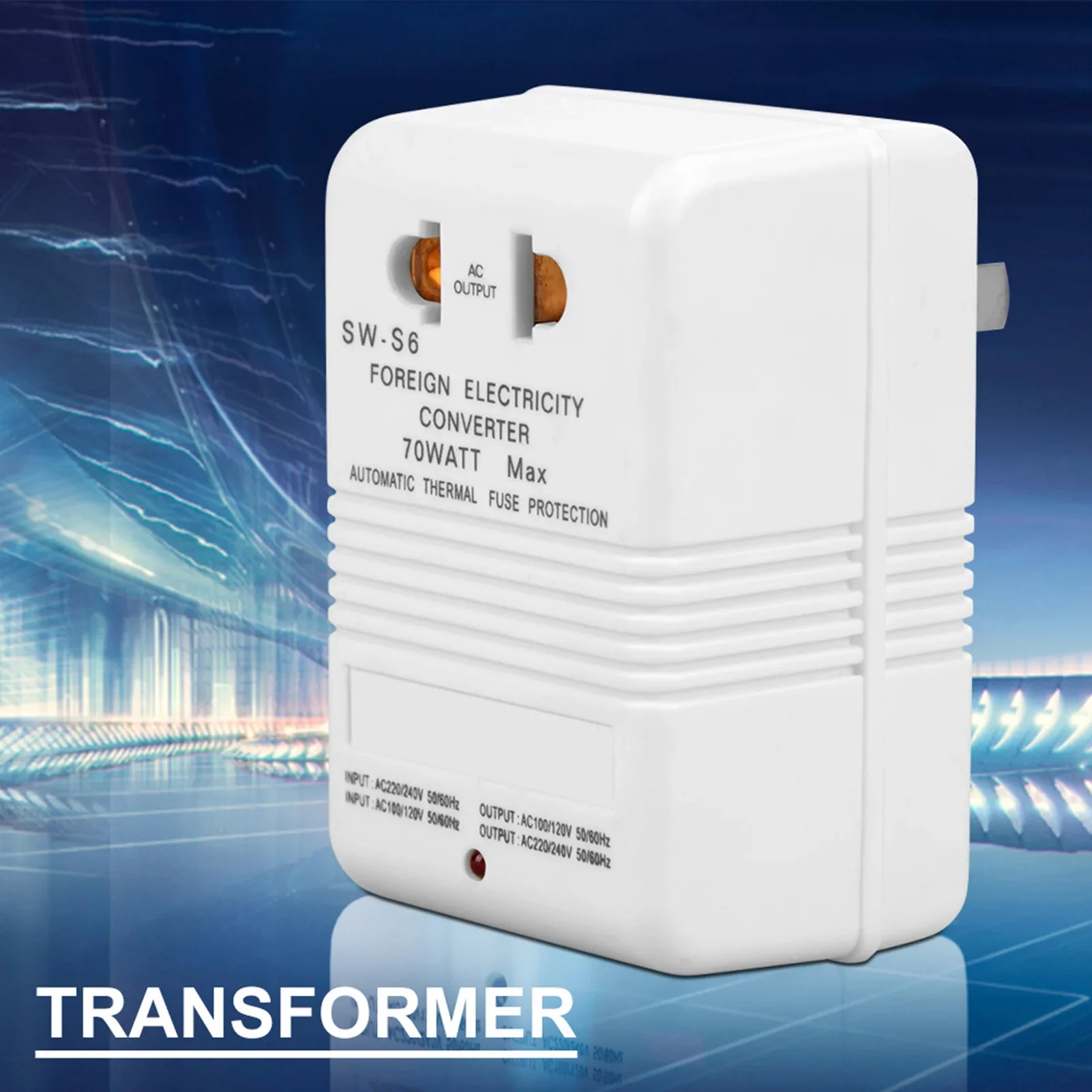 Power Converter Voltage Converter 70W 110V/120V to 220V/240V StepUp&amp Down Voltage Converter Transformer (CN Standard Plug) view 3