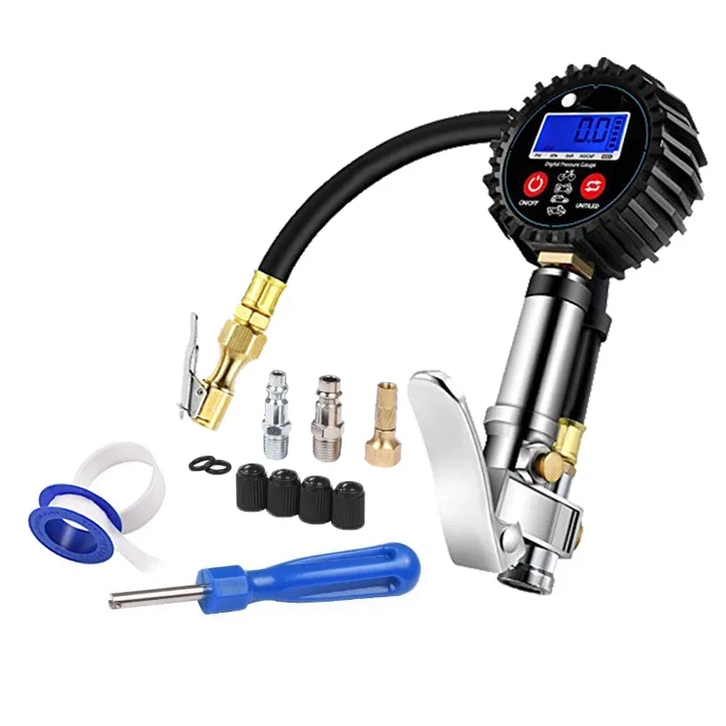 1/4 NPT Quick Connect Digital Tire Inflator with Pressure Gauge 0-200PSI Air Chuck and Compressor Accessories Tire Repair Tools