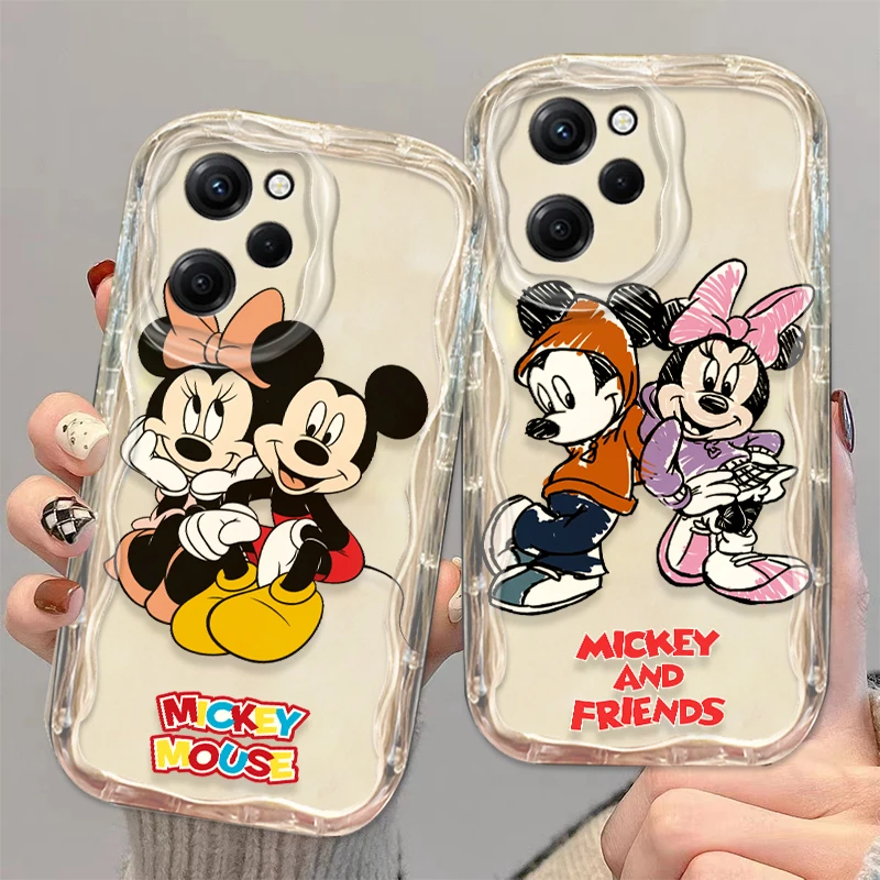 Disney Minnie Anime For Xiaomi Redmi Note 13 12 12S 11S 11 10 9 8 10A 9C Pro Plus 5G Wave Oil Cover Phone Case