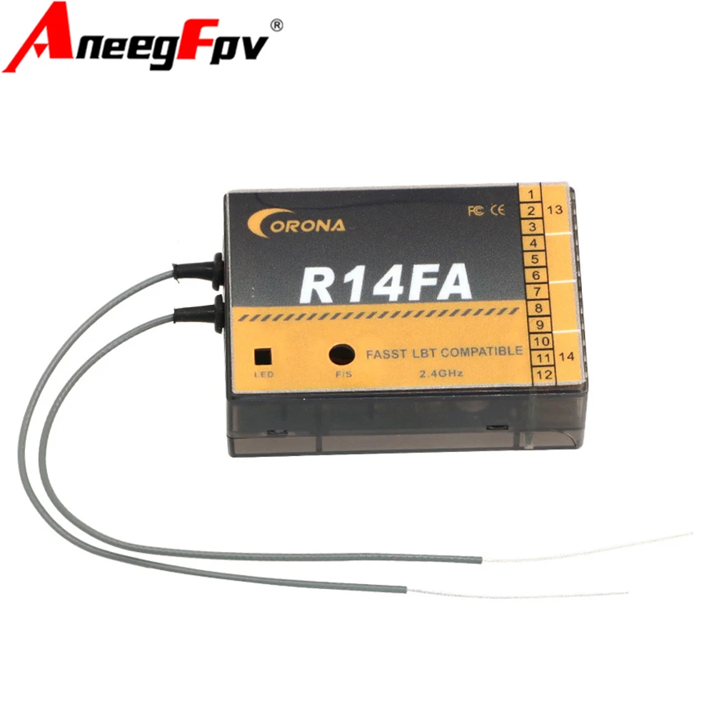 Corona R14FA 14CH RC Model Receiver For 10C 12FG 14SG 16SZ 18SZ FUTABA 2.4Ghz FASST Compatible Receiver