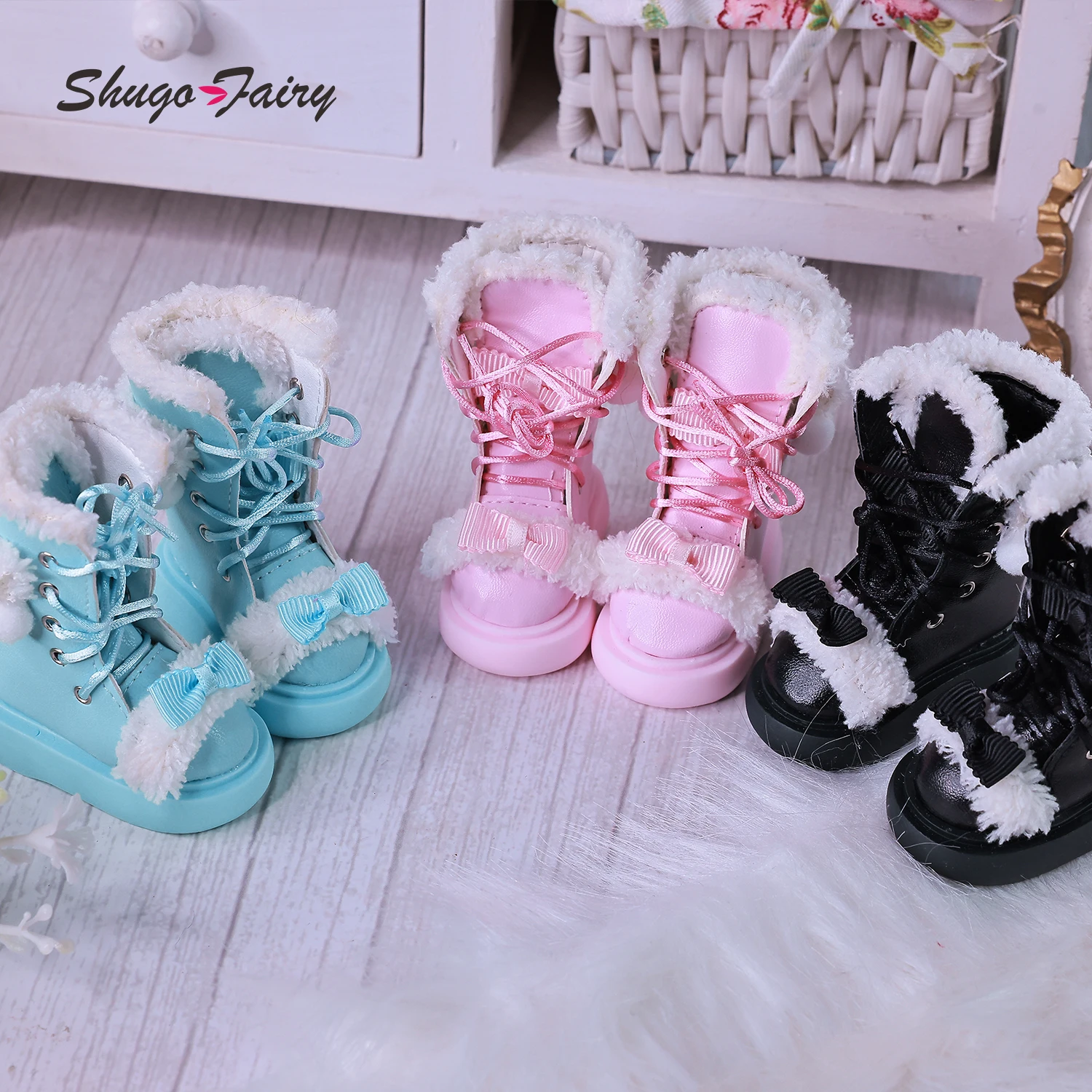 Shuga Fairy 1/4 Bjd Shoes Fits 1/4 Bariy Body Platform Leather Shoes 3 Colors WX4-378 Bjd Doll Accessories