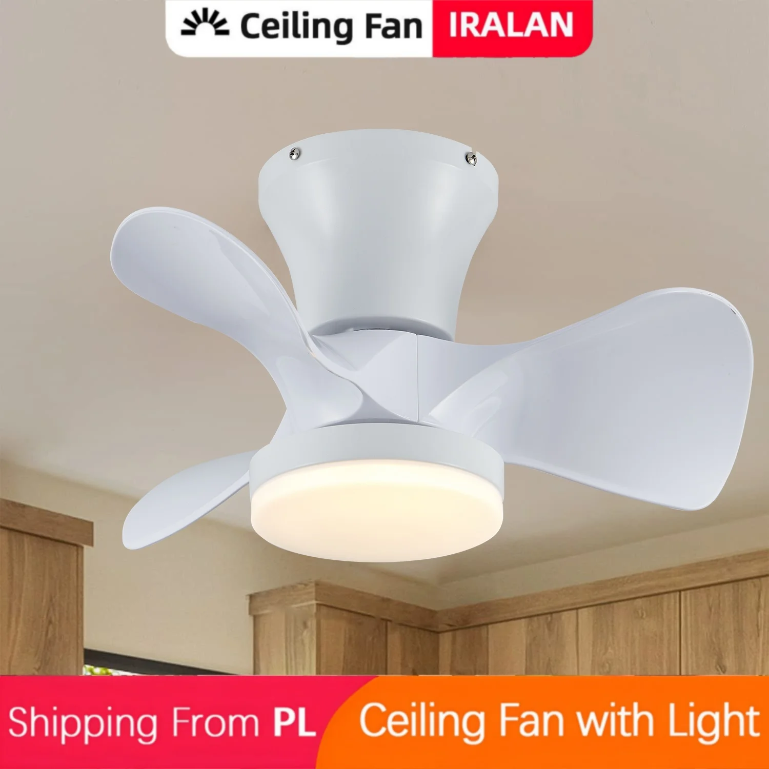 Lámpara de Techo Inteligente Moderna con Ventilador y Control Remoto, Adecuada para Dormitorio y Restaurante, Ventilador con Iluminación LED, Decoración del Hogar