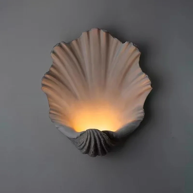 Retro Shell Wall Lamp Led Art Minimalist Small Wall Light Aesthetic Elegant Night Lamp Indoor Bedroom Decoration Mood Light
