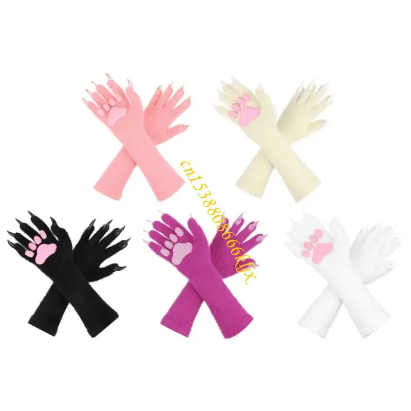

Halloween Silicone Gloves With Realistic Detailing Nails Plush Pad Soft Interior For Horror Themed Costume Props 066C