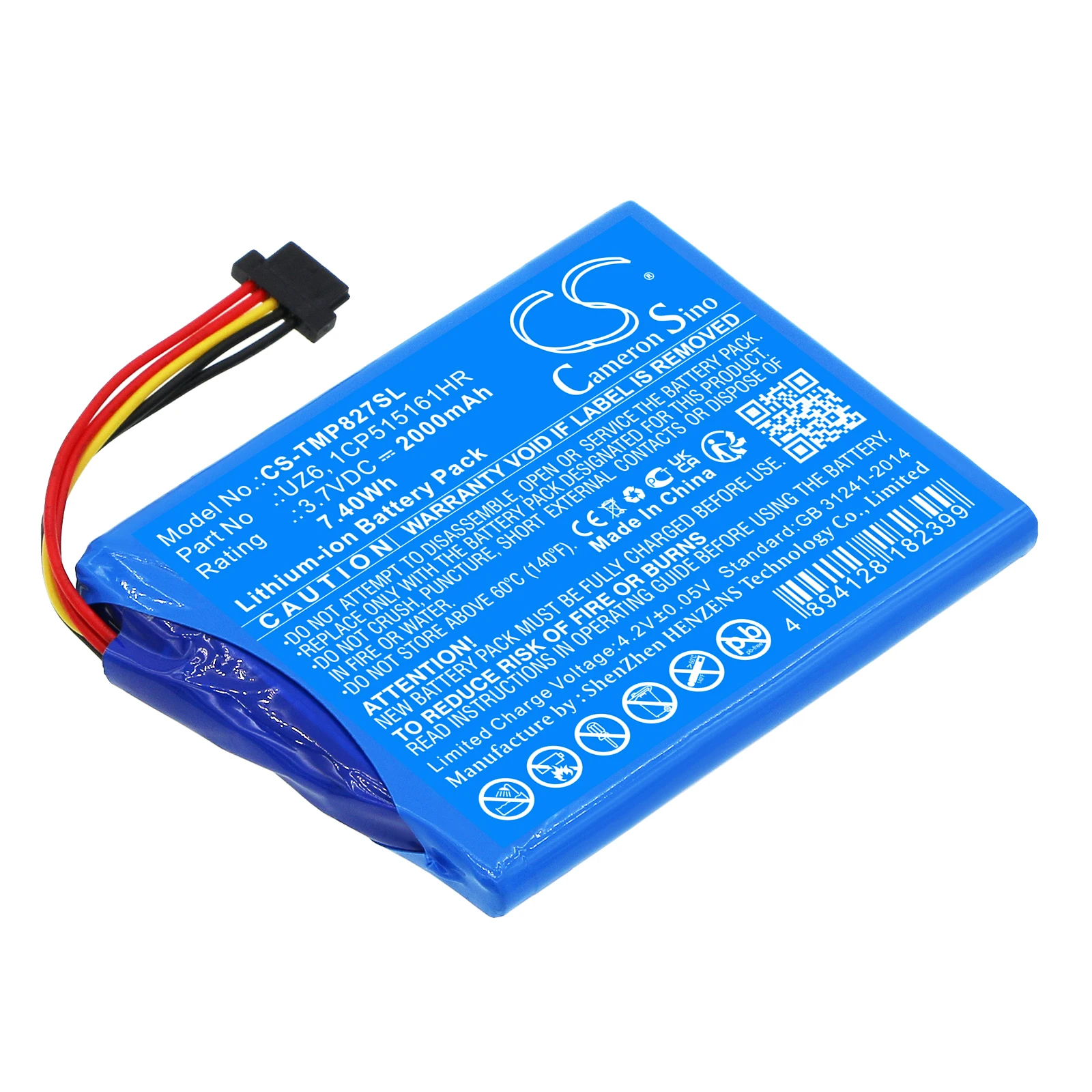 Cameron Sino 3.7V 2000mAh GPS, Navigator Battery UZ6, 1CP515161HR for TomTom Pro 8270, Pro 8275, Bridge, 4F173 +TOOL