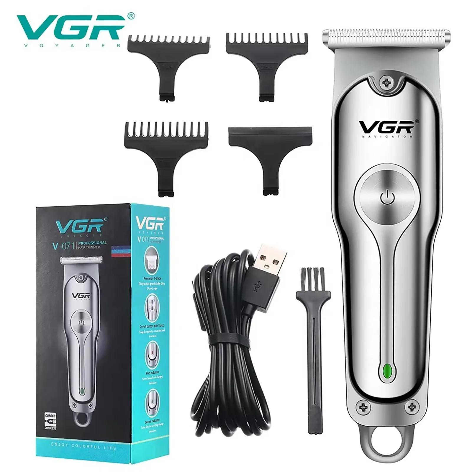 

VGR Hair Trimmer Professional Hair Clippers Cordless Hair Cut Machine Barber Electric Zero Cutting Machine Trimmer for Men V-071
