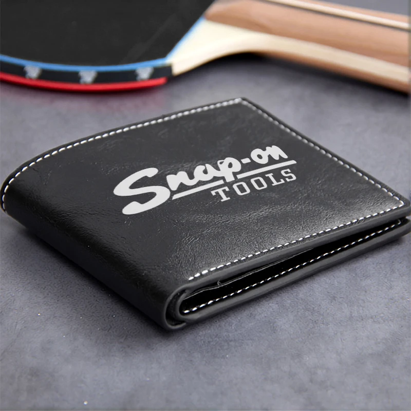 Snap-on Tools Premium PU Leather Wallet for Men Slim Lightweight Durable Business Style Compact Design