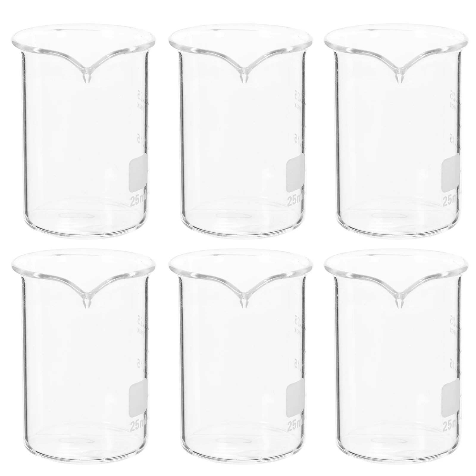

6Pcs Graduated Measuring Beakers Set Glass Material Durable Design for Epoxy Paint Lab Measuring Beakers