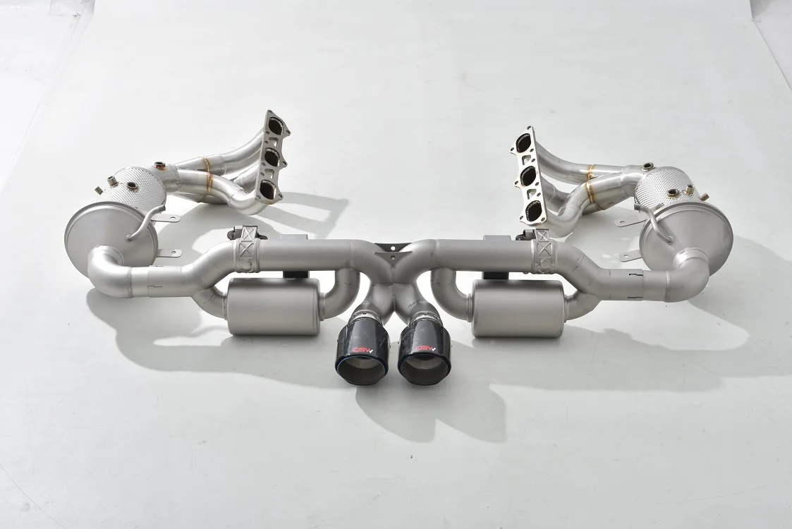CGW Stainless Steel Valve Full Exhaust Muffler Pipes Downpipe Catted and Catback with Remote Control for  992 GT3 RS