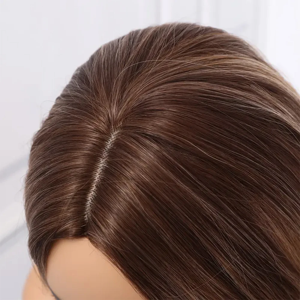 26 Zoll lange lockige synthetische Haare asiatische Perücken Körper Welle Ombre blonde goldene Kopf bedeckung Rose Net Cap Eleganz Frauen täglich tragen Perücken