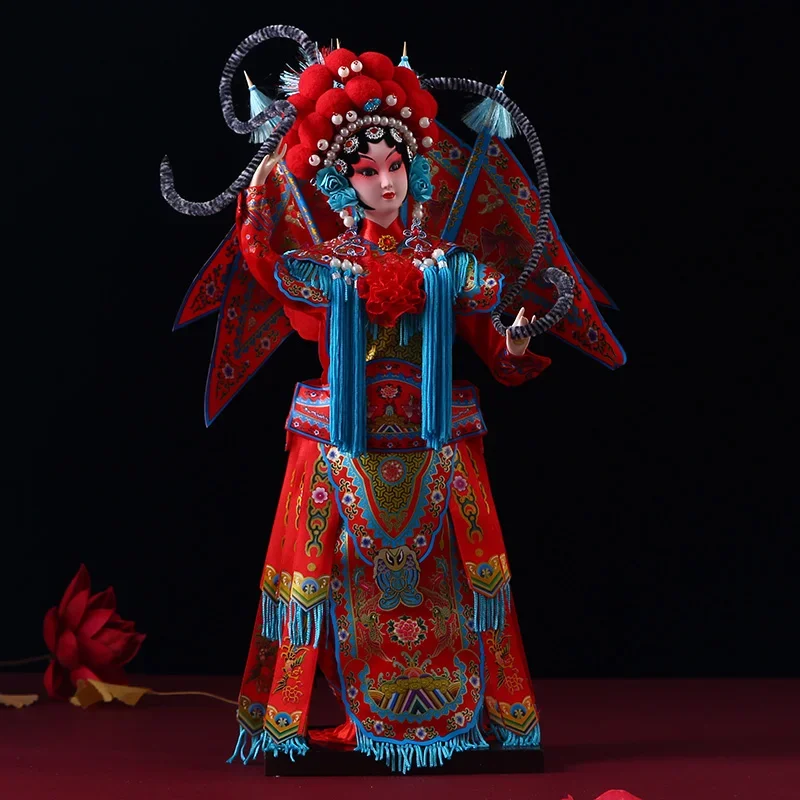 Chinese 12inch Beijing Opera Figures Characters Ornaments Figurines Mulan Statue Sculpture Miniature Home Room Decor Gifts