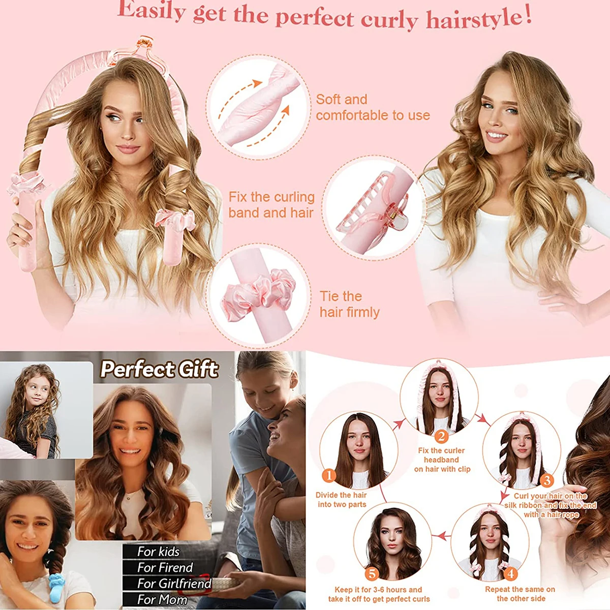 Heatless Curler Hair Curling Iron Headband Lazy Curler Silk Heatless Curling Wand Make Curly Hair Styling Tool boucleur cheveux