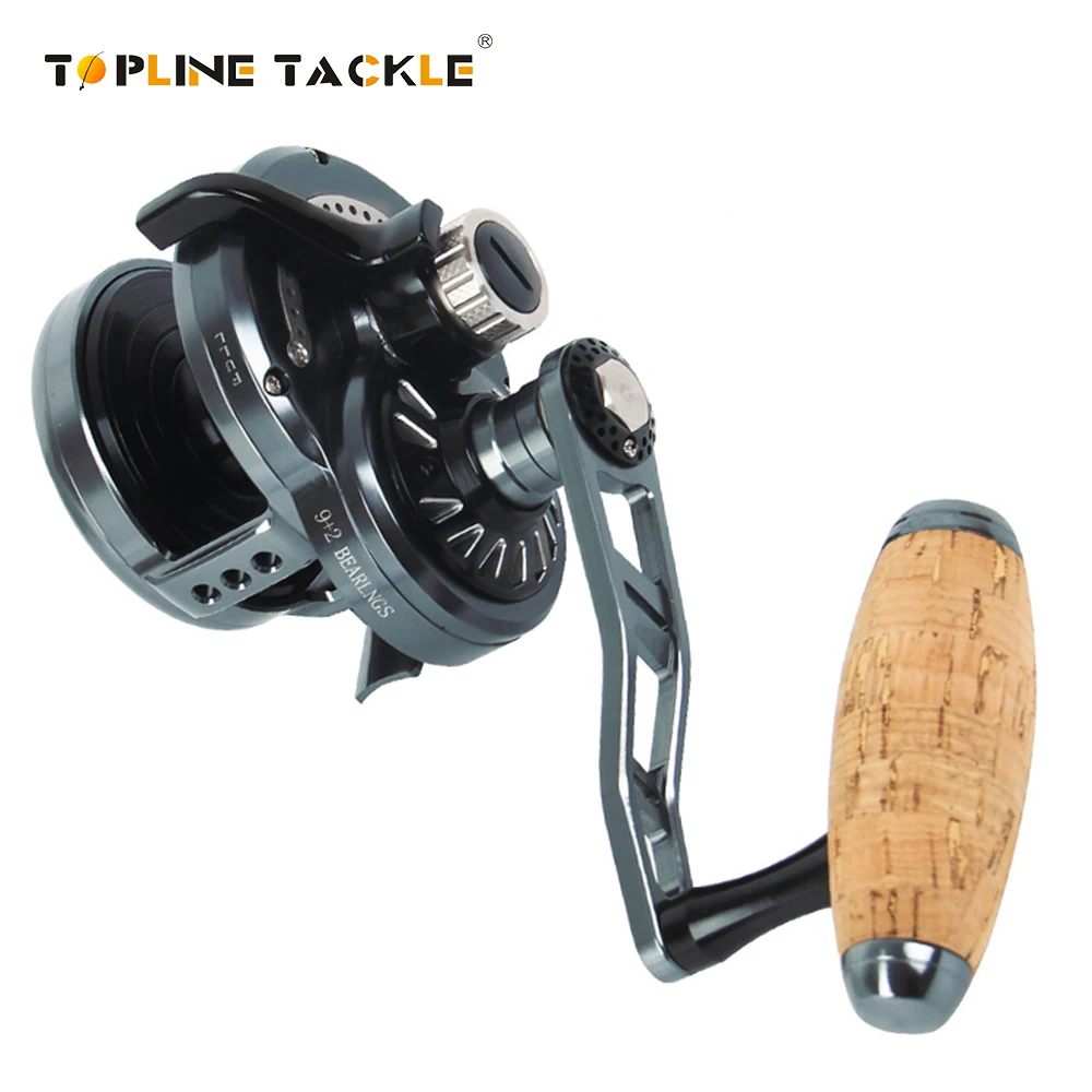 Metal High Quality Boat Fishing Reel Saltwater Max Drag 30Kg 9+2Bb Cork Handle Overhead Slow Jigging Fishing Reel