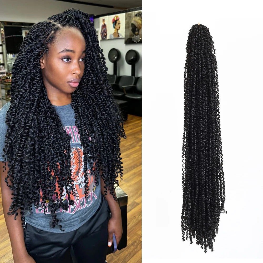 

20-дюймовый длинный боб, мини-яньки, твист, вязанные крючком волосы, предварительно закрученные синтетические плетения для женщин