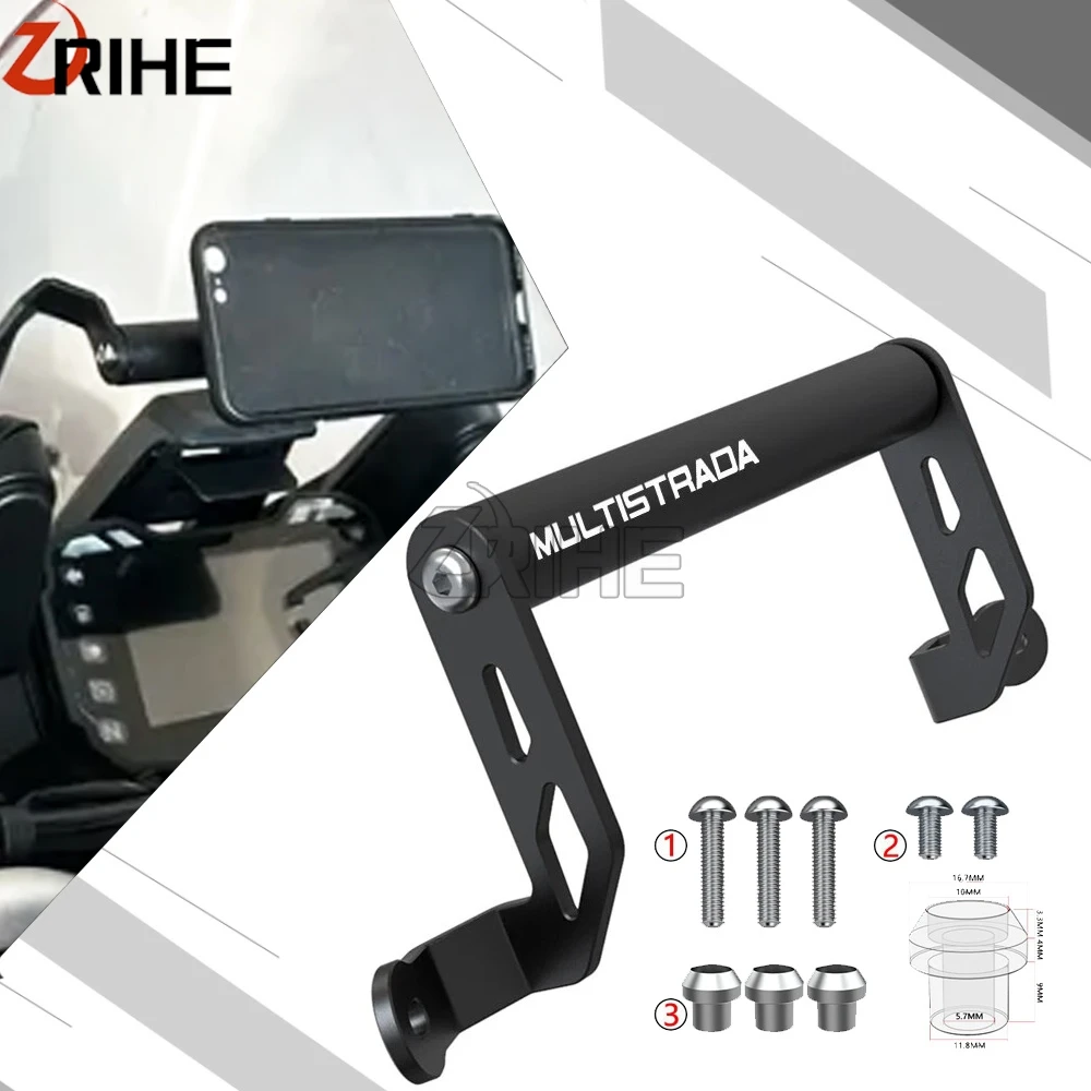 

22MM 2024 For Ducati MULTISTRADA MTS 950/1200/S 1200S ENDURO 2020 Motorcycle Phone Holder Stand GPS Navigation Plate Bracket