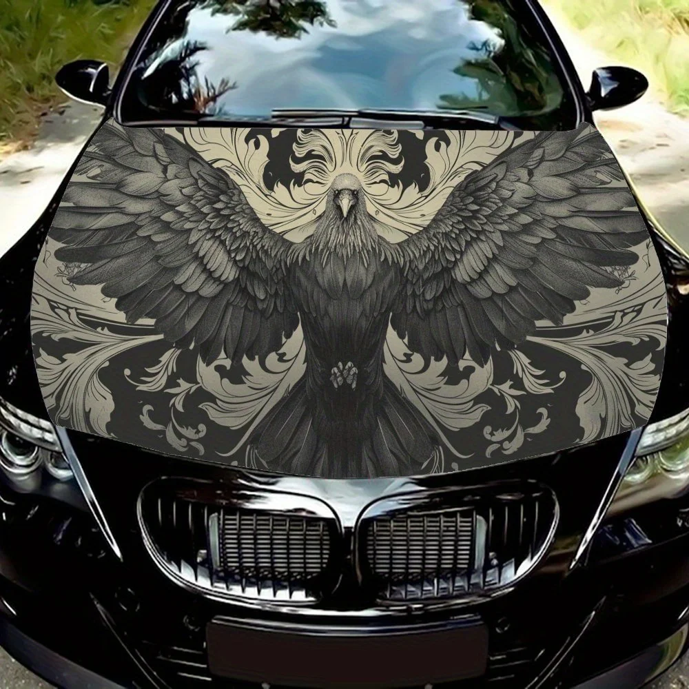 

Pitch - Black Crow Pattern Car hood stickers, waterproof self-adhesive car vinyl stickers, car decoration protection stickers, c