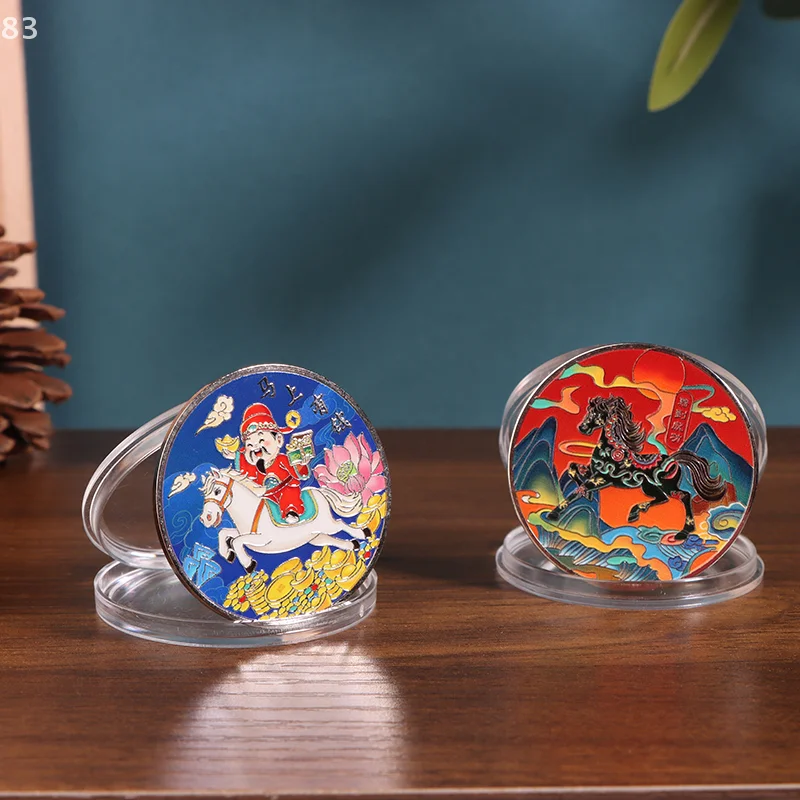 2026 Year Of The Horse Commemorative Medal Colored Horse Zodiac Coins Gold Silver Iron Crafts School Activity Small Gifts