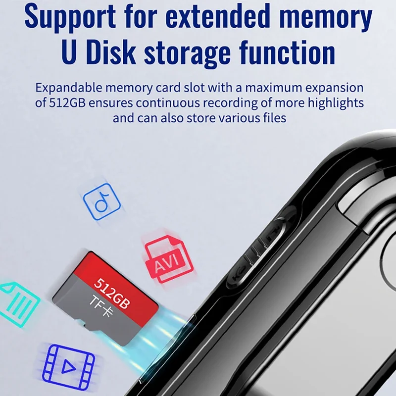 4-256GB Voice and Video Recorder Mini One-button Recorder Video Recorder with Back Clip High Definition Noise ReductionRecorder