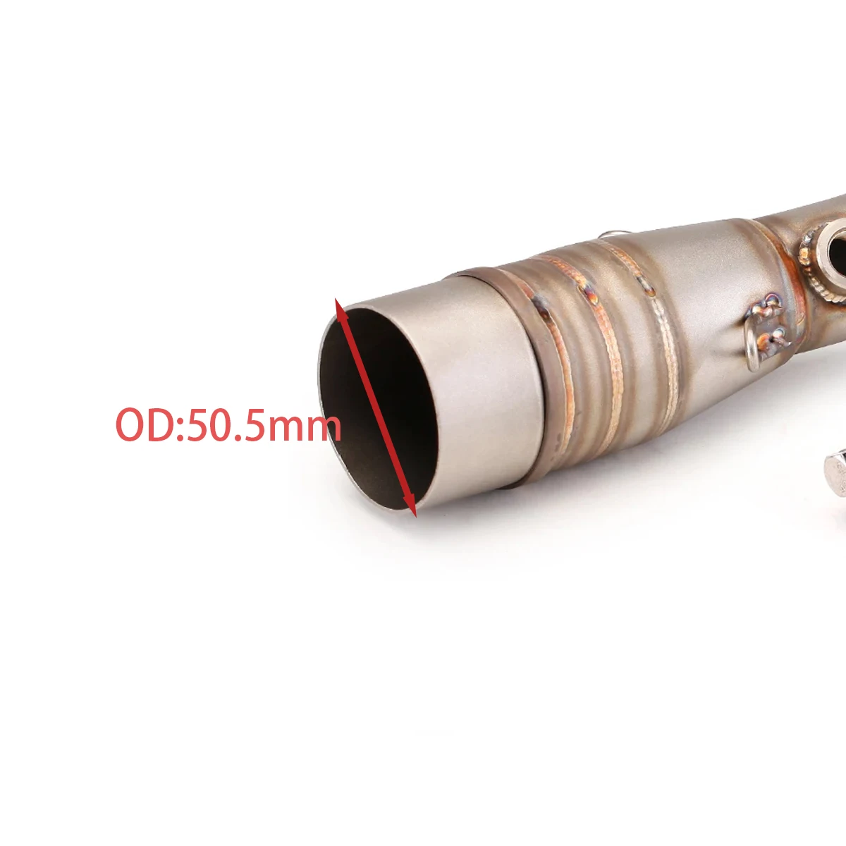 Stainless Steel Curved Small Mid Exhaust Pipe With Oxygen Port Motorcycle Mod Parts For Yamaha XMAX300 51mm Universal