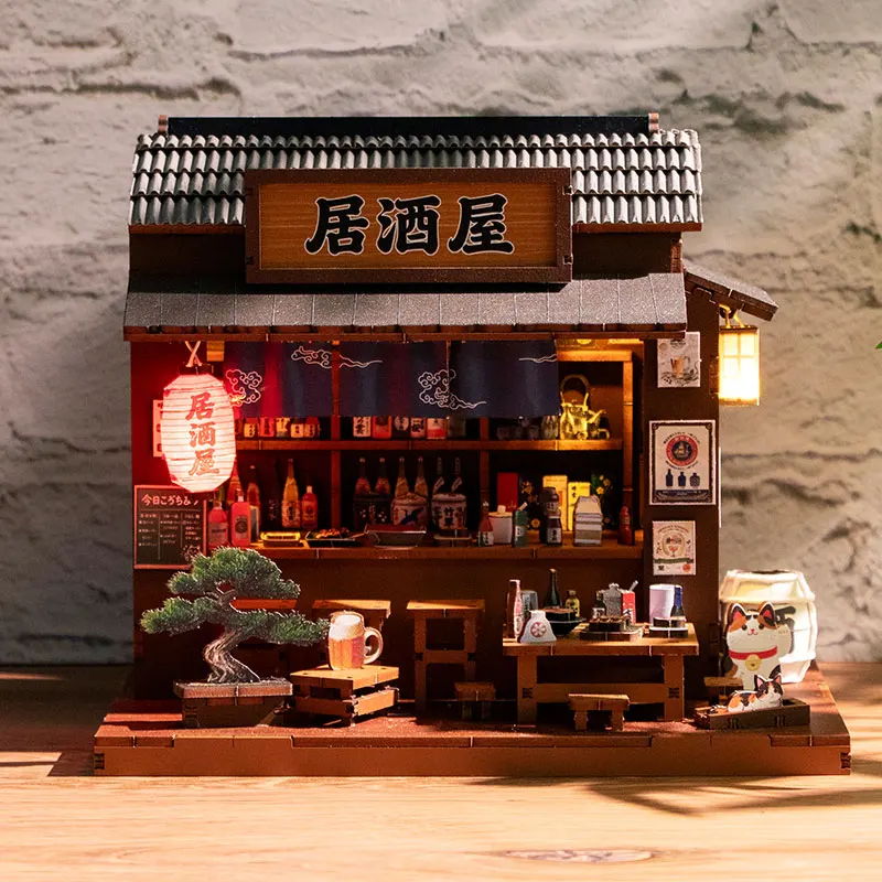 diyブックヌックキット-日本風ミニストア-3dパズル-ドールハウス-本棚用-ユニークなクラフトギフト-本好きのためのミニチュアセット