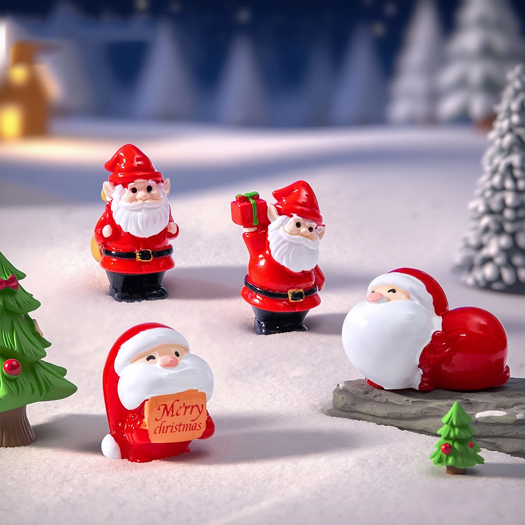 Santa Claus Figurine Creative Christmas Tree Ornament Snowman Miniature High Quality Mini Christmas Decorations For Micro