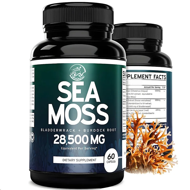 Irish Seaweed Capsules 28500 Mg (60 Capsules Vegetarian) Premium Seaweed Supplement - Non GMO and Vegetarians