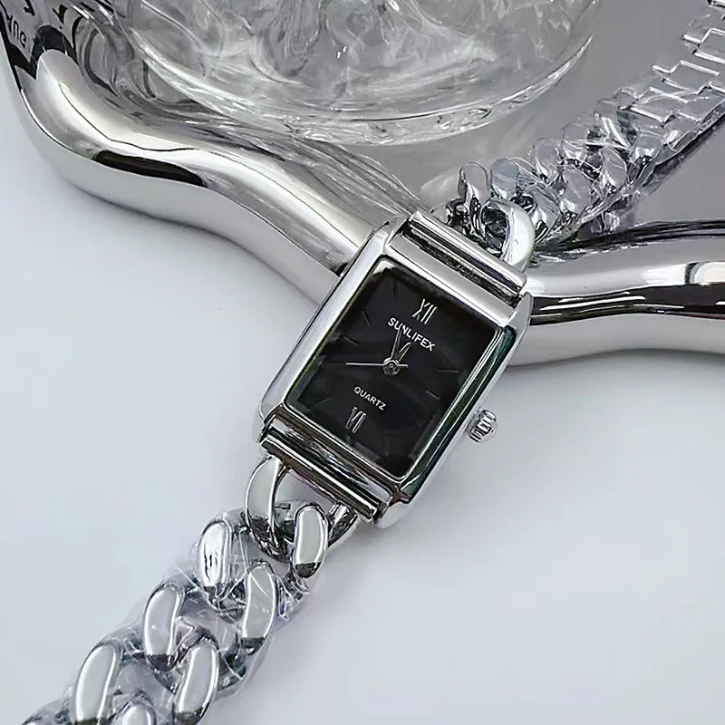 Small squarechain watch female student color literary quartz watch advanced selection watch highend luxurywomen's