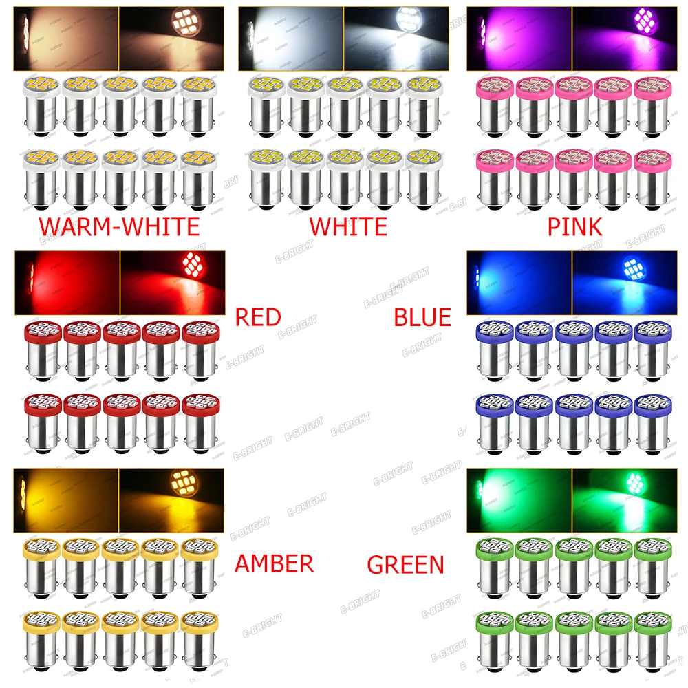 10PCS T4W LED Bulbs #44 #47 BA9S 6.3V 6V 12V 24V Led Light Bulbs T11 1893 Pinball Machine Led Bulbs License Plate Reading Light