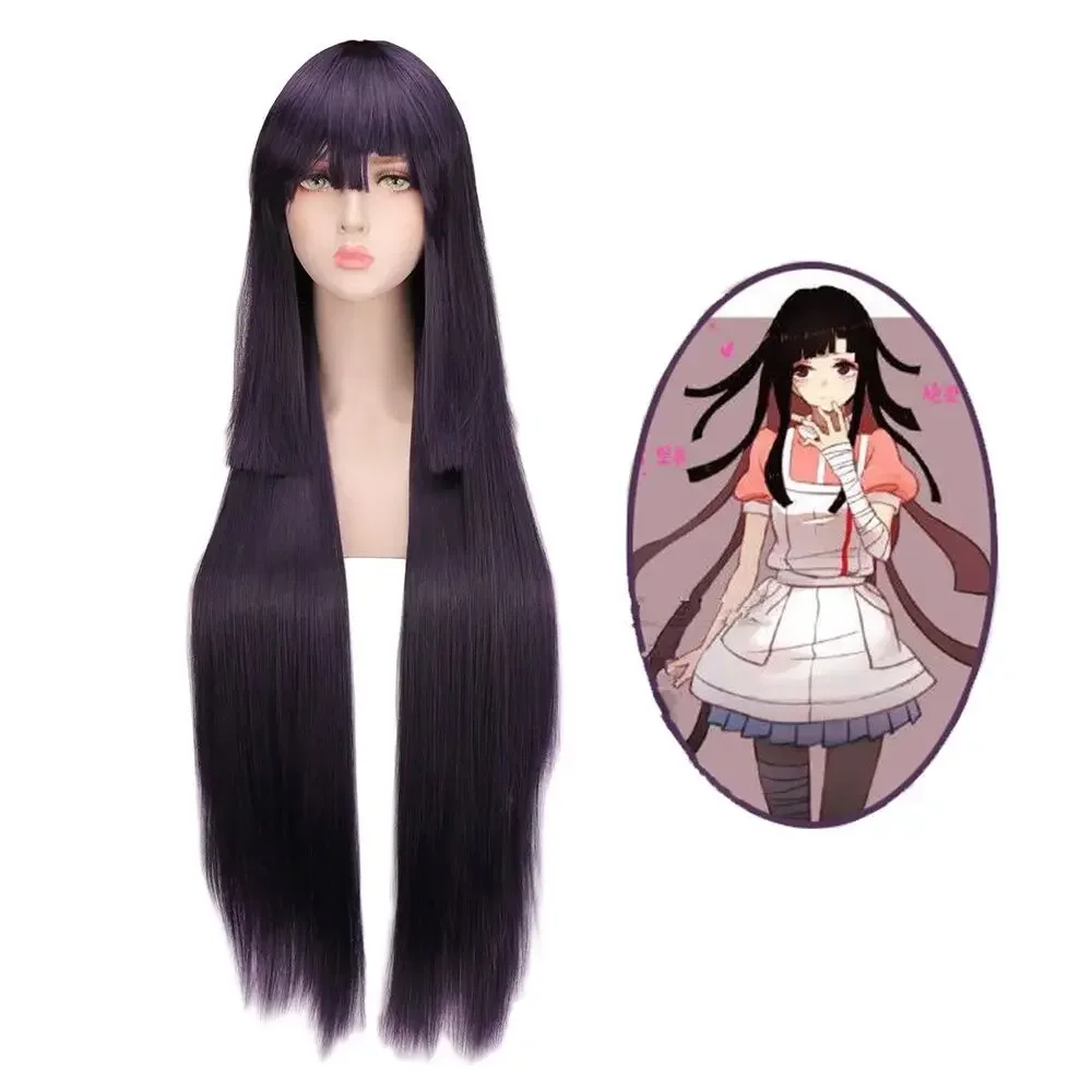 Mikan Tsumiki Wig Girls For Cosplay Party Hair Accessory for Halloween Long Black Purple Wigs Party Wigs Halloween